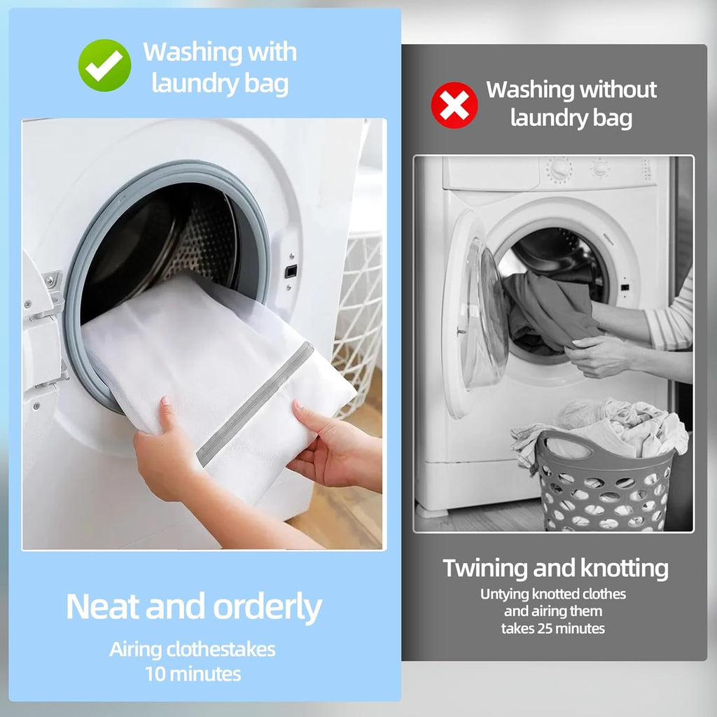 Mesh Laundry Bags, Mesh Wash Bags, Durable Mesh Structure with Strong Zipper, Suitable for Underwear, Delicate Clothes, Pants, Shoes, Socks Washing (Small Fine Mesh, Medium 16 * 20in *4pcs)