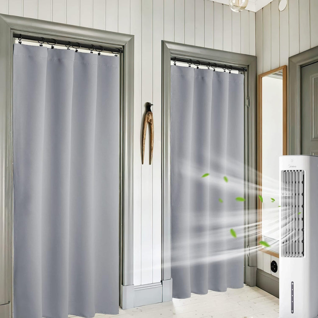 RYB HOME Curtains 84 inch Long - Blackout Curtains Privacy for Living Room Bedroom Bay Window Patio Door Decor, W 42 x L 84, Silver Grey, 1 Pair