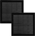 Vent Systems 10" x 10" - Pack of 2 - Black Plastic Soffit Vent Cover - Durable Flat Square Air Vent Grille with Mesh Screen - Weather Resistant Ventilation Grill - Wall & Ceiling, Indoor & Outdoor