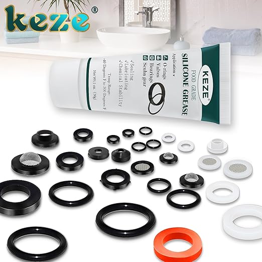 KEZE Waterproof Food Grade Silicone Lubricant Plumbers Grease for Valve Sealant Faucet Pool Lube O Rings Filter 1 oz 1-Pack