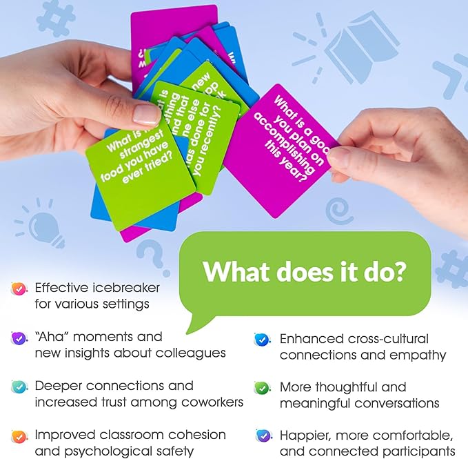 We! Connect Cards – Conversation Starter Game for Team Building, Office Icebreakers, and Adult Group Activities – Designed for Work, Employee Connections, and Engagement – Featured by TEDx 60 Cards