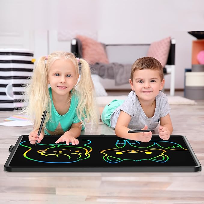 15 Inch LCD Writing Tablet for Kids, Large Kids Drawing Pad, Rechargeable Drawing Tablets, Drawing Supplies Toys Gifts for 3-8 Year Old Girls Boys, Black Drawing Board