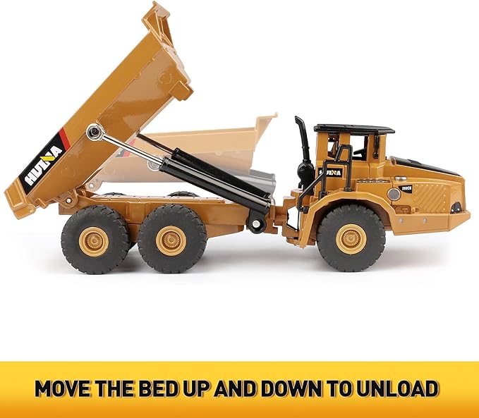 1/50 Scale Diecast Articulated Dump Truck, Metal Engineering Vehicle Construction Models Toys for Kids (Articulated Dump Truck)