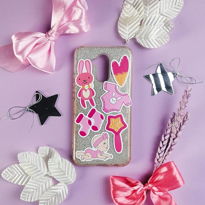 BulbaCraft Baby Girl Stickers, 100Pcs Multicolor Vinyl Decals, Waterproof, Reusable, Multipurpose for Scrapbooking and Party Decor, Newborn, Baby Shower Favors for Girls, Baby Girl Month Stickers