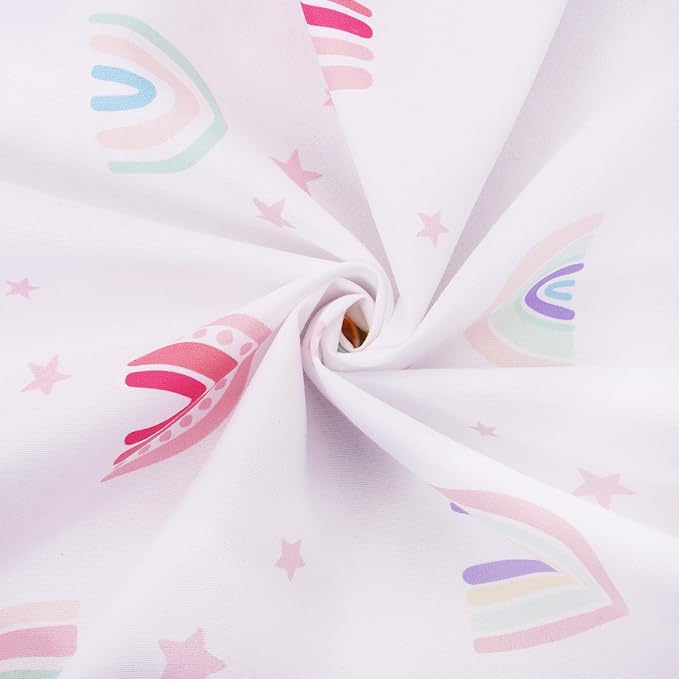 UOMNY Crib Bedding Set for Girls 3 Piece with Comforter Sheet Toddler Pillowcase Baby Bedding Sets Pink Rainbow
