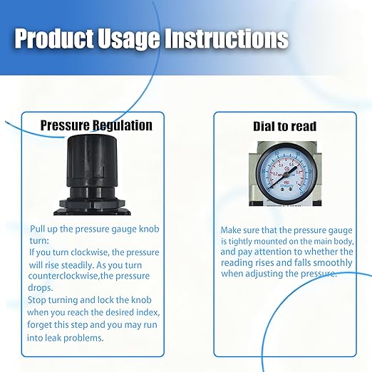 HengMinLingTong AW3000-03D 3/8" NPT Compressed Air Filter Regulator Combo Piggyback, 5 Micron Brass Element, Poly Bowl, Auto Drain, Metal Bracket, 0-150 psi Gauge