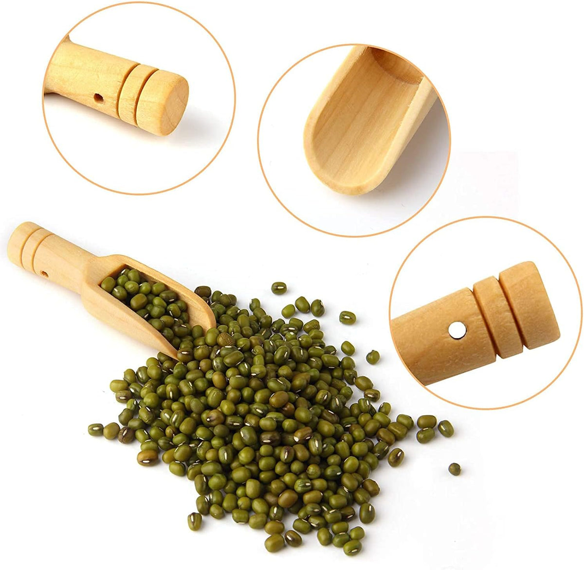 12pcs Mini Wooden Spoons，Mini Bamboo Spoons for Bath Salts, tea scoop, Washing Powder spoon，wooden candy spoon