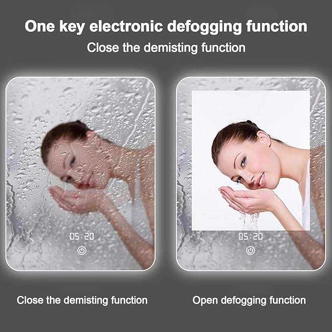 Half circle mirror，half circle mirrors for wall，half moon mirrors for wall，Dimmable LED Vanity Mirror Half Circle,Illuminated Mirror with Demister Pad, Anti-fog bathroom mirror，3 colours dimmable(Warm