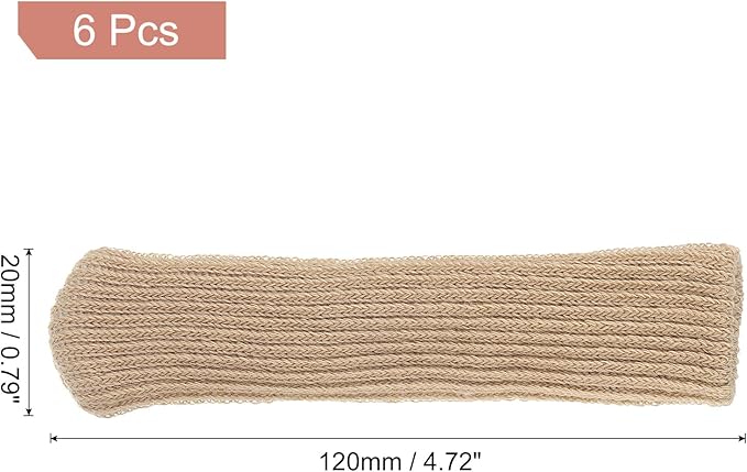 uxcell 6Pcs Door Handle Covers, Polyester Knitted Anti-Scald Door Knob Protector Door Knob Cover for Hot Doors and Cold Doors, Khaki