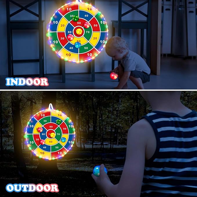 Kids Dart Board Game Set-29 inchs, Board Games with 16 Stick Balls, Summer Indoor Outdoor Toys Games for Kids Ages 4-8, Birthday Party Games Yard Toys for Kids Ages 3 4 5 6 7 8 9 10 11