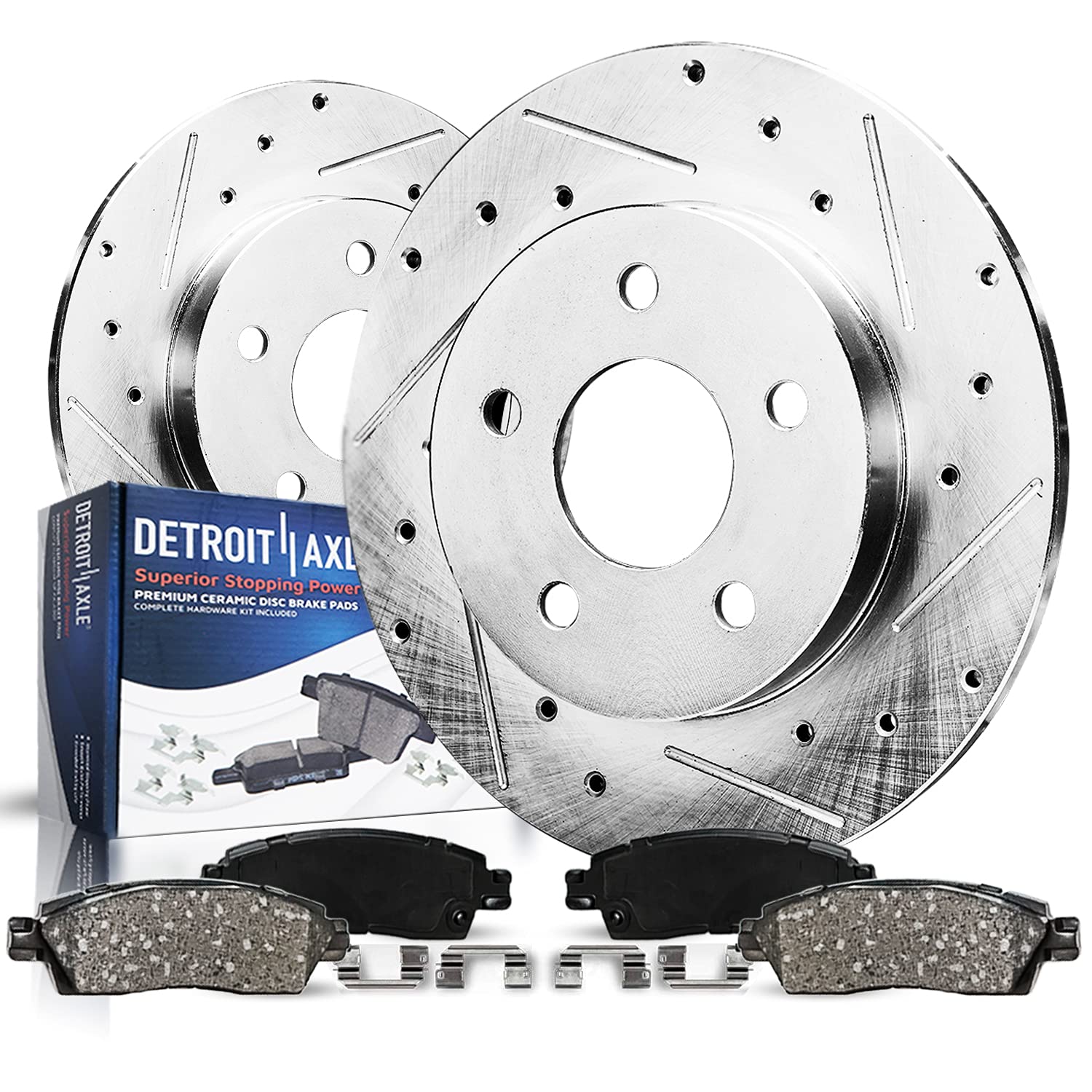 Detroit Axle - Rear Brake Kit for 2011-2019 Ford Explorer, 2010-2019 Taurus, 09-19 Flex, 09-12 Lincoln MKS, 11-12 Edge MKX, Dril