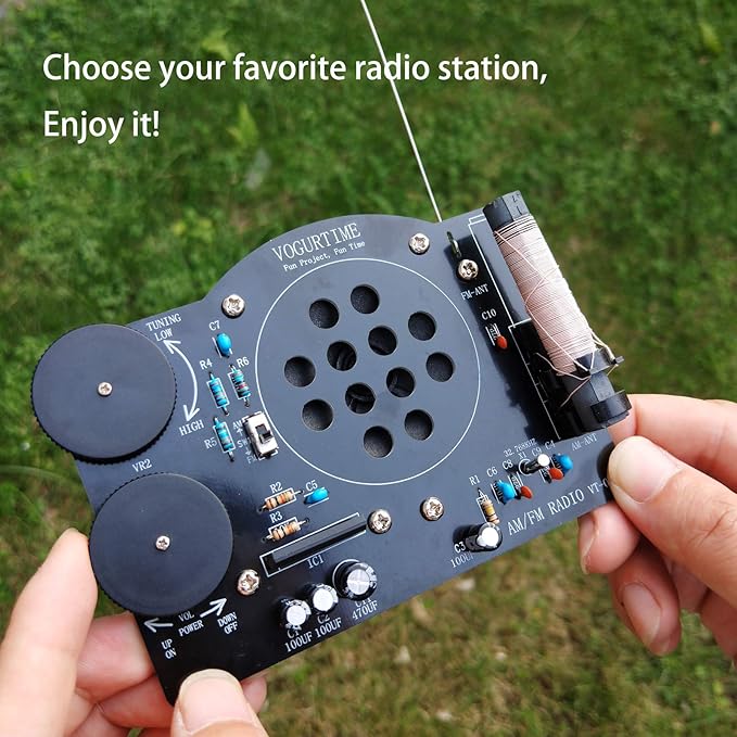 AM FM Radio Kit Soldering Project Kit for Learning Practicing Teaching Electronics, Great STEM Project and Gift, New Version