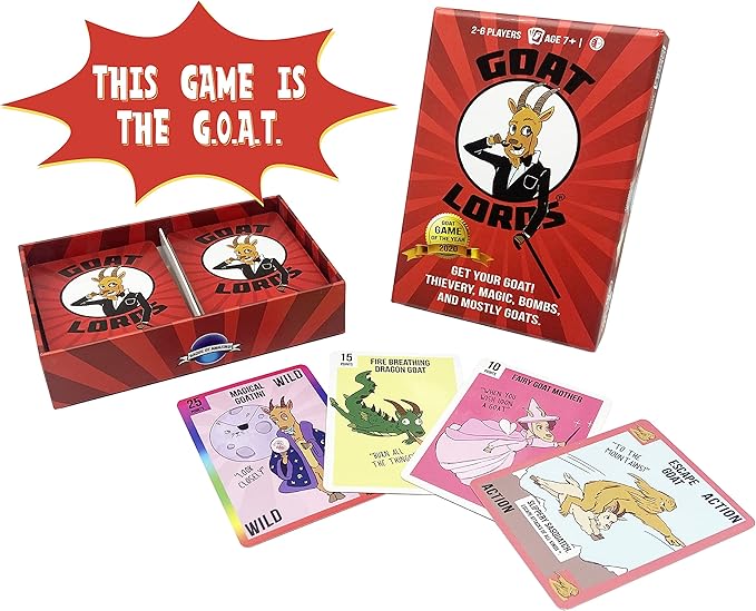 Goat Lords - Most Addicting Card Games for Families, Teens, Kids (Boy and Girl) Ages 7 and Up - Family Board Games, Fun Game, Card Game for Adults or Family Game Night! A Great Gift Idea!