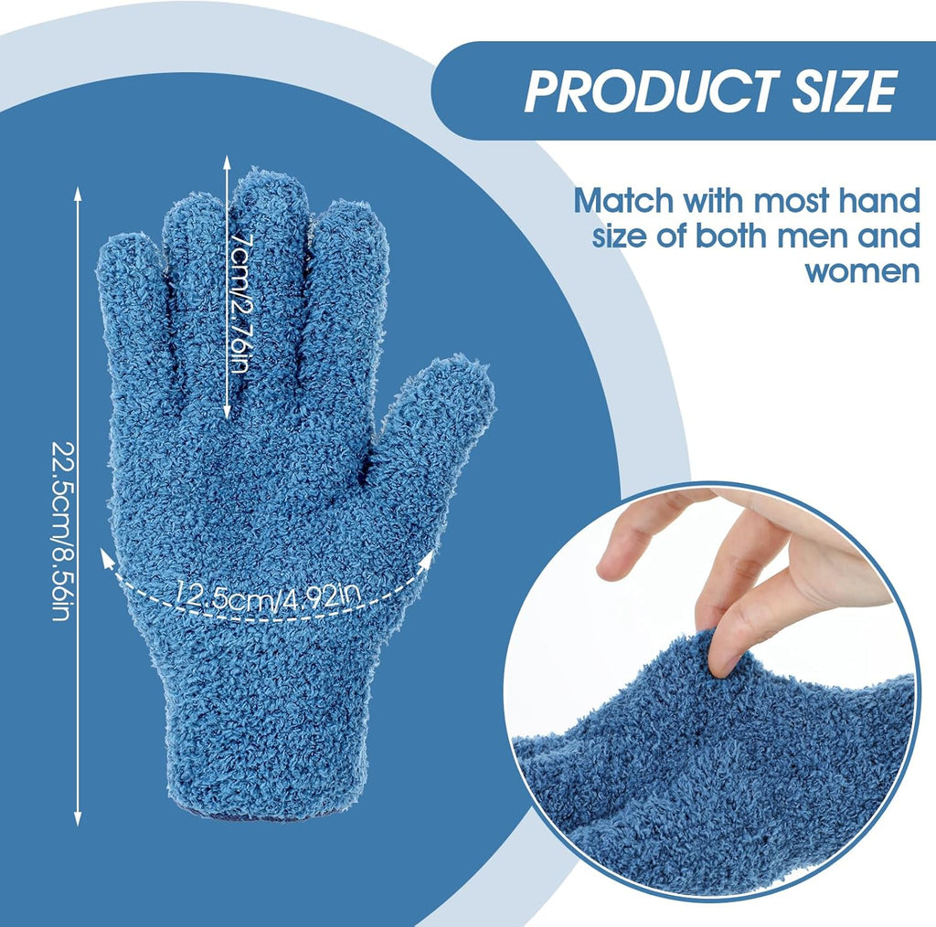 Plant Dusting Gloves, Microfiber Dusters for Cleaning Kitchen Indoor Mitt for House Use Desk Window Blind Screen Wash