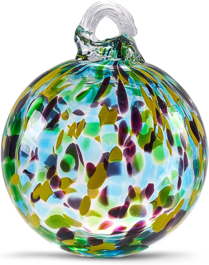 EUSTUMA Hand Blown Glass Witch Ball,Glass Ball Ornament Hanging Garden Gazing Ball Indoor Outdoor Home Décor. (4)