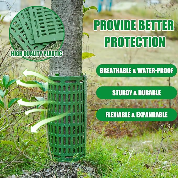 18pcs Tree Trunk Protector, Tree Guards Trunk Protector with Twist Ties, Resizable for Various Size Trees or Plants, Preventing Tree Bark Damage from Pruners, Mowers, and Rodents
