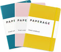 PAPERAGE Lined Journal Notebooks, 3 Pack, (Yellow, Blush & Turquoise), 160 Pages, Medium 5.6 inches x 8 inches - 100 GSM Thick Paper, Hardcover