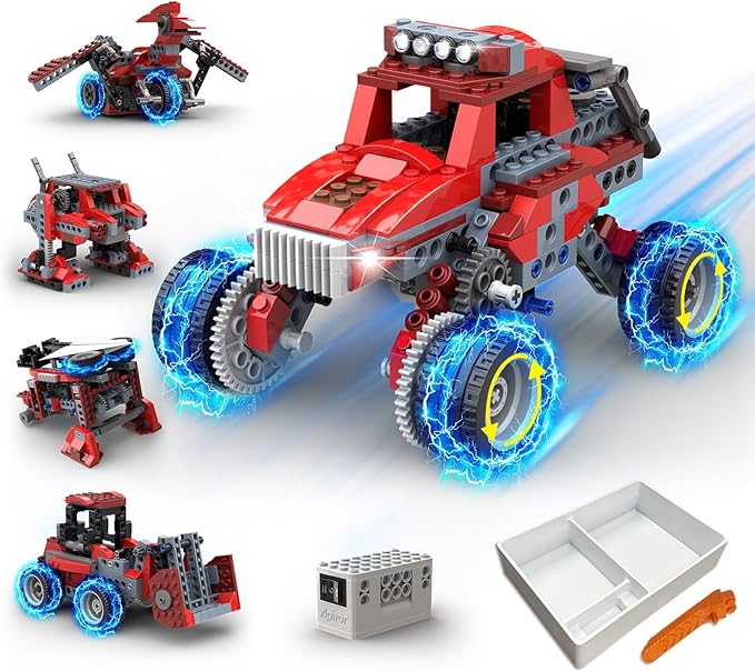 8 in 1 STEM Kits for Kids Age 6-8, DIY Electronic Monster Truck Building Kit, STEM Toys for Boys Craft Projects 8-10, Build Robot DIY Activity for Ages 6 7 8 9 10 11 12 + Years