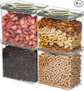 4-Pack Airtight Pantry Containers, 1.9 QT / 1.8 L Clear Food Storage Jars with Leakproof Twist-Lock Lids, Detachable Lid for Easy Cleaning, Cereal, Pasta, Rice, Oats, Snack Storage Sand