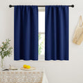 RYB HOME 45 inch Length Curtains for Kitchen, Room Darkening Narrow Window Drapes Thermal Insulated Privacy Covers for Basement RV Camper, W 29 x L 45 inch, Set of 2, Marine Blue