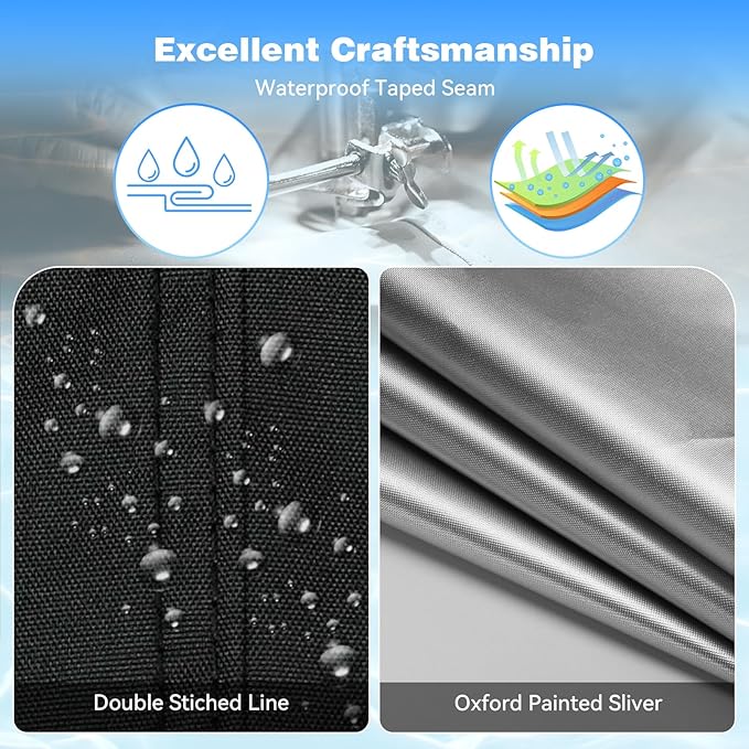 21 Ft Round Pool Cover with Reflective Strips, 420D Swimming Pool Cover for Above Ground Pools, Solar Cover with Drawstring and Ground Nails for Dustproof, UV Protected