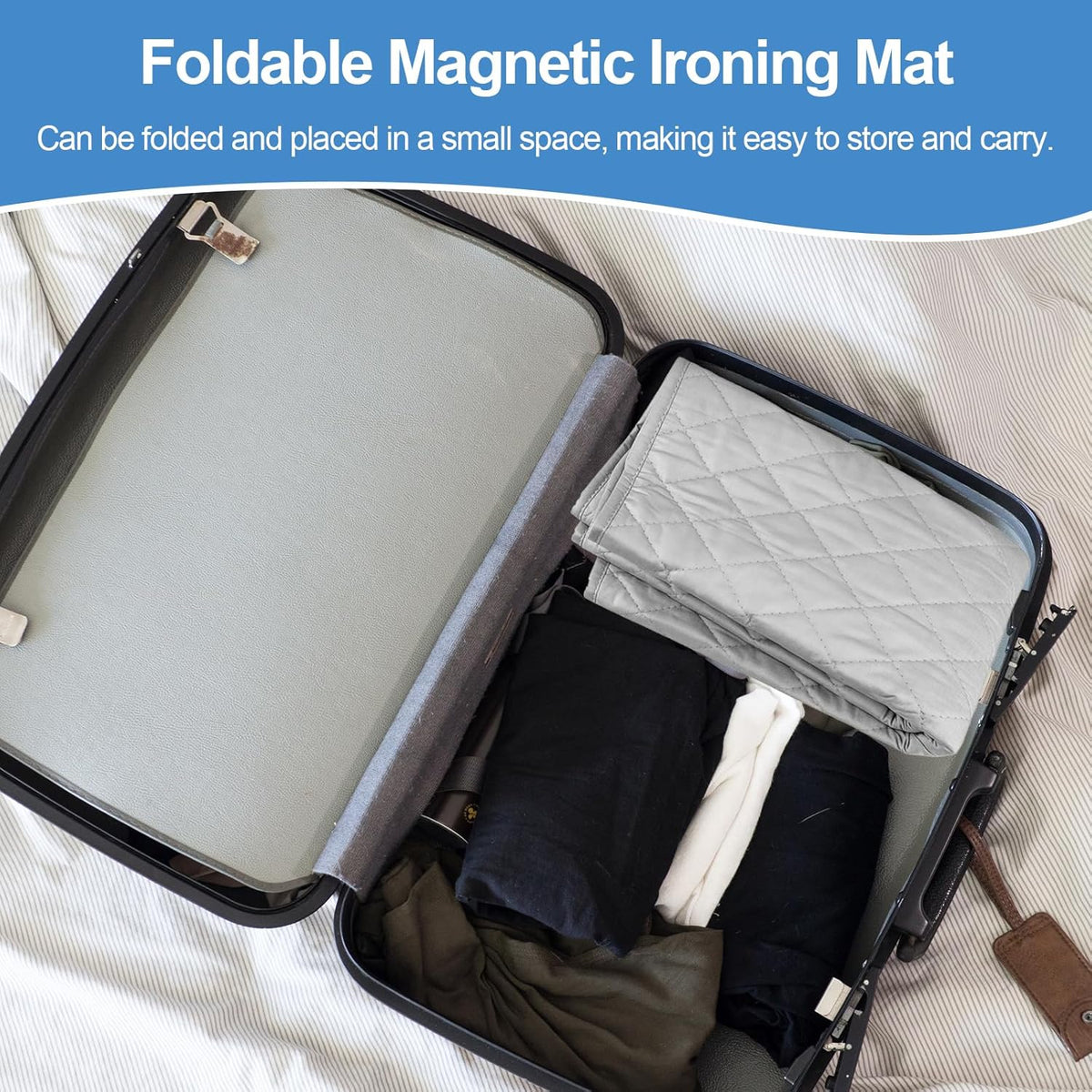 Magnetic Ironing Mat Blanket,Foldable Ironing Mat Portable Board,Iron Board Alternative Cover,Portable Cover,Ironing Mat for Table Top