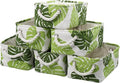 Storage Cubes, Storage Bins Baskets for Organizing 6 Pack for Organizing Toys, Clothes, Closet Baskets with Rope Handles for Nursery Home(White and Green,12"L×8"W×5"H)