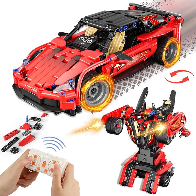 Remote Control Racing Car Building Kit, Compatible with Lego STEM Toys for Kids 2 in 1 Model Car Kit 425 PCS, Gifts Toys for Age 6-12 Years Old Kids Boys