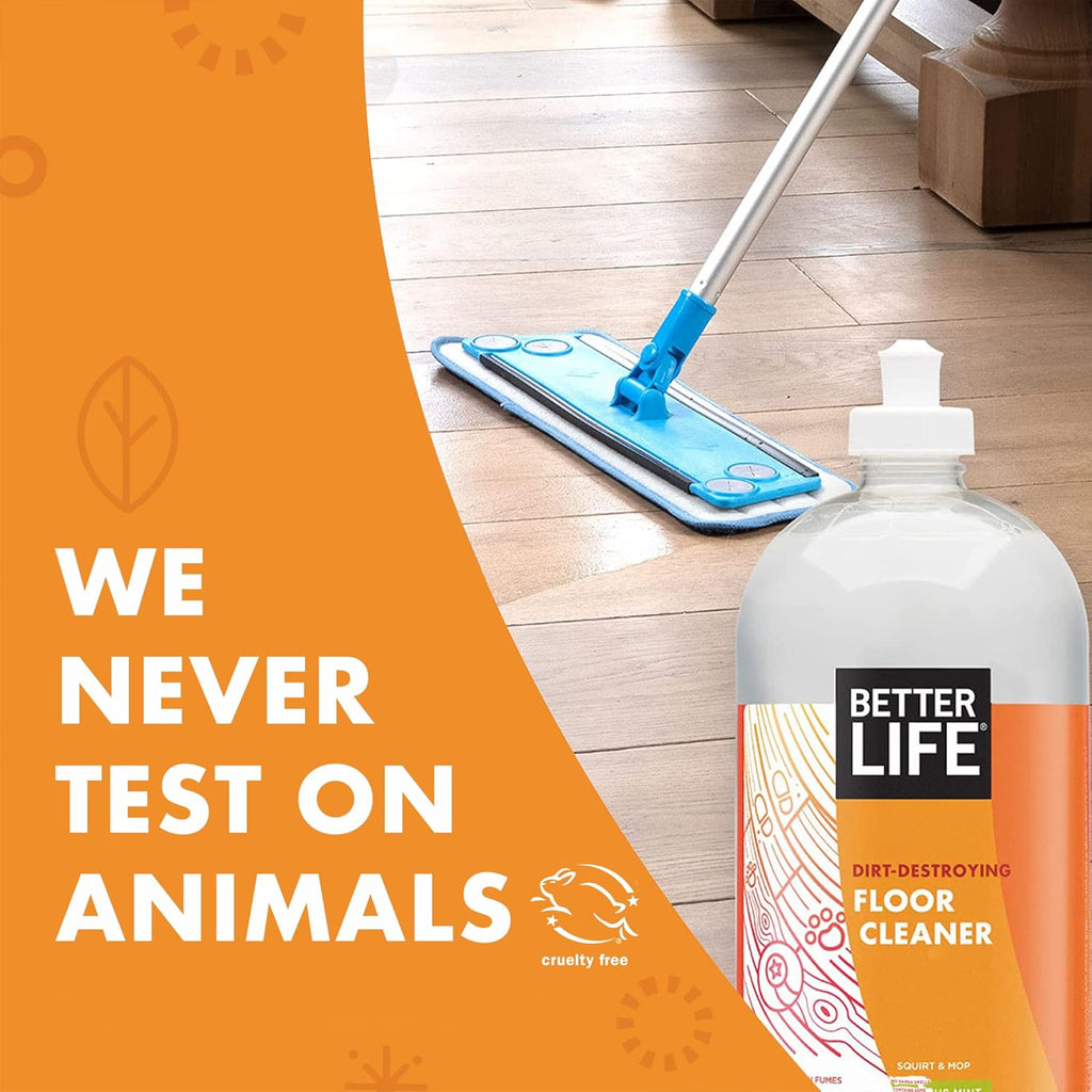 Better Life Floor Cleaner - Liquid Multipurpose Cleaner for Wood, Tile, Laminate, Vinyl, Bamboo - Hardwood Floor Cleaner for Mopping - Citrus Mint, 32 Fl Oz (Pack of 2)
