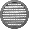 Repa Market 10" Inch Aluminum Gray Soffit Air Vent Cover - Louvered Round Gable Vent with Mesh Screen - Exhaust/Intake Ventilation Grill - House, Attic, Bathroom - Indoor/Outdoor Metal Duct Grate