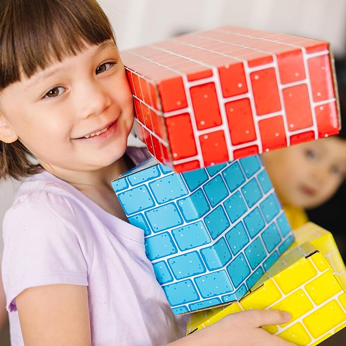 Melissa & Doug Jumbo Extra-Thick Cardboard Building Blocks - 40 Blocks in 3 Sizes