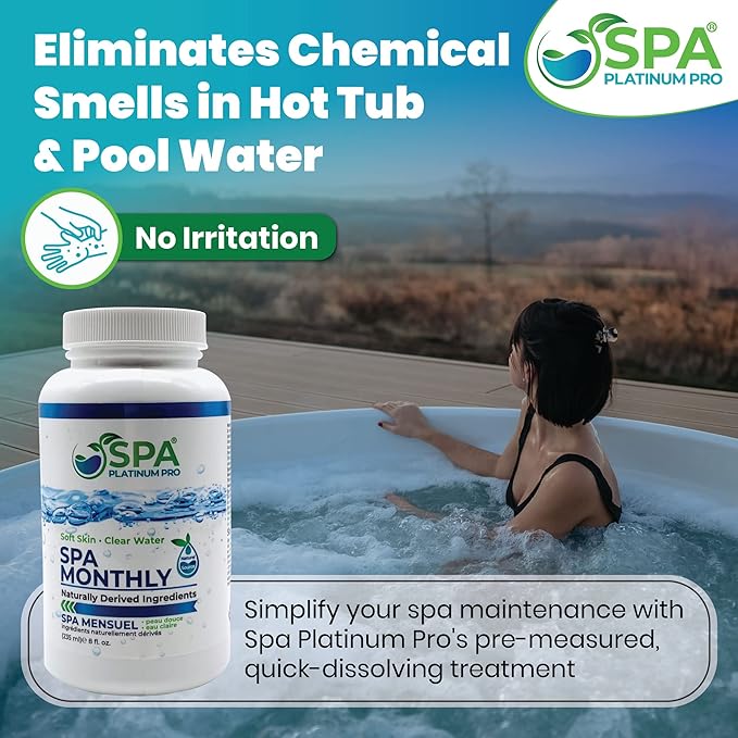Spa Platinum Pro Hot Tub Water Clarifier, Spa Water Clarifier for Hot Tub For Crystal Clear Water, Fast Acting All Natural Compounds Hot Tub Clarifier to Keep Spa Clear & Balanced for 1 Month 8 Oz