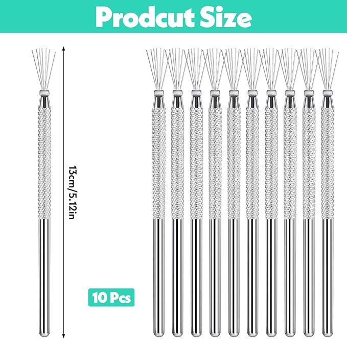 10 Pcs Needle Tools for Clay, Clay Modeling Tools, Seven Needles Wire Texture Tool, Sculpting Ceramics Pottery Carving Tool for Ceramic Polymer Pottery Sculpting, Texturing, Modeling