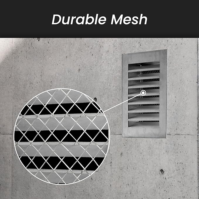 Repa Market 8" x 8" Inch (Inner Dimensions) Galvanized Steel Soffit Vent Cover - Louvered Square Gable Vent with Mesh Screen - Intake/Exhaust Ventilation Grill - HVAC Ducting Return Air Vent Cover
