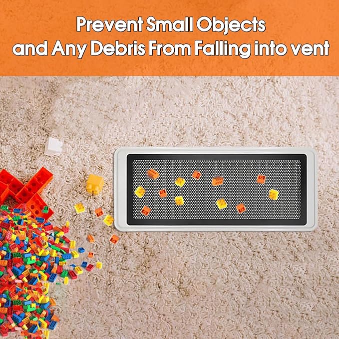 Floor Register Vent Cover, 2"x12" Magnetic Air Vent Screen Mesh Covers for Home Floor/Wall/Ceiling Registers Air Vent Filters, Black (4 Packs)