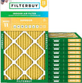 Filterbuy 14x22x1 Air Filter MERV 11 Superior Pet & Allergy Defense (12-Pack), Electrostatic Pleated HVAC AC Furnace Filters Replacement, Made in USA (Actual Size: 13.50 x 21.50 x 0.75)