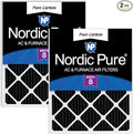 Nordic Pure 20x30x1 (Actual Size: 19 5/8 x 29 5/8 x 3/4) Pure Carbon Pleated Odor Reduction Furnace Air Filters 2 Pack