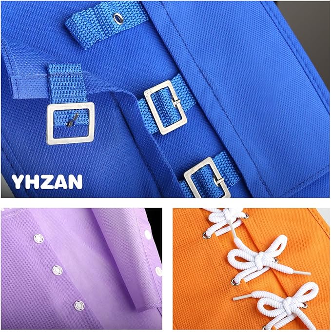 Learn to Tie Your Shoes Dressing Board Montessori Mobile Sensory Board Travel Therapist Life Skills Development Toy - Zip,Button,Snap,Buckle,Lace & Tie for Preschool Toddler 2-8 Years Old