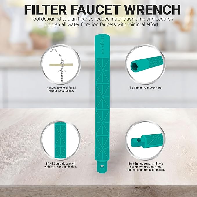 Metpure Non-airgap NSF Certified RO Faucet Reverse Osmosis Drinking Water Filtration System Water Dispenser Spout (Venetian Bronze). Vase Style with Faucet Wrench.