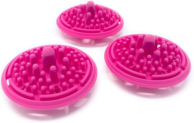 Paint Puck Paint Brush Cleaner (3-Pack, Pink) – Reusable Silicone Insert with Suction & Nubs for Cleaning Acrylic, Oil & Watercolor Brushes – Fits Cups for Classroom, Studio & Home Use