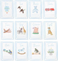 Boy Watercolor Milestone Cards - My First Monthly Milestone Cards,Blue Boy 12 Monthly Newborn Photos(Cards-1)
