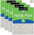 Nordic Pure 20x30x1 (Actual Size: 19 5/8 x 29 5/8 x 3/4) Pleated Air Filters MERV 13 Plus Carbon 4 Pack
