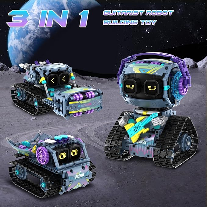STEM Robot Building Kit for Kids 6-14,3in1 Remote & APP Controlled STEM Rock Robot/Truck/Road Roller Building Toys for Kid,433 Pcs Building Blocks Set Birthday Xmas Gift Ideas for Boys Girls