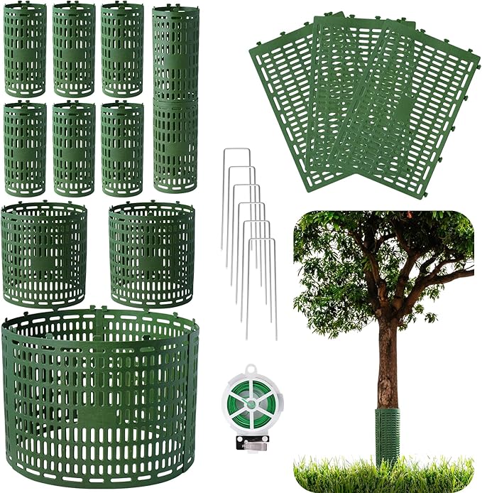 18pcs Tree Trunk Protector, Tree Guards Trunk Protector with Twist Ties, Resizable for Various Size Trees or Plants, Preventing Tree Bark Damage from Pruners, Mowers, and Rodents