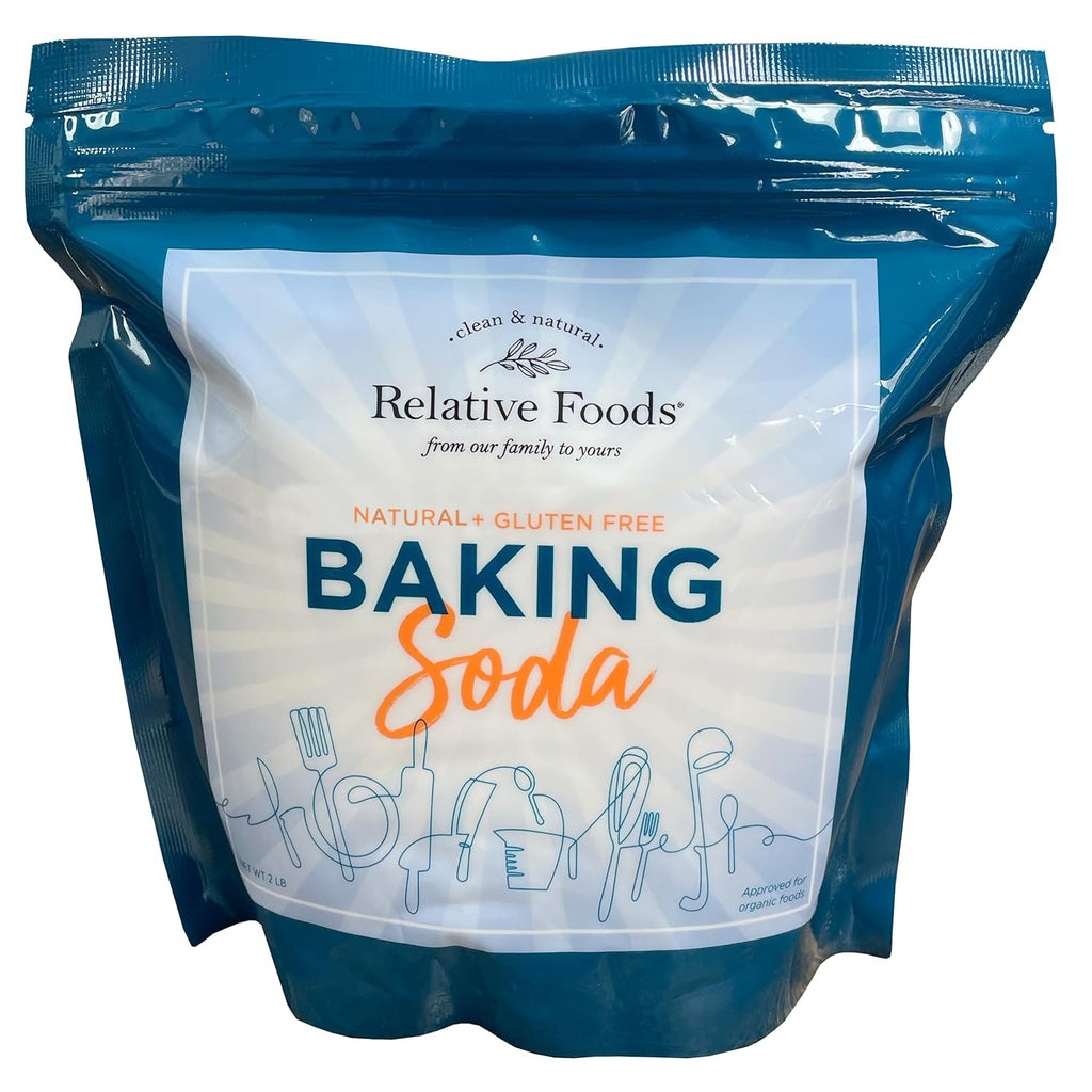 Baking soda (2 Lbs) for cooking, cleaning & More - Gluten Free sodium bicarbonate baking mix w/no preservatives - mined from the earth with nothing added, pure bulk baking soda for baking