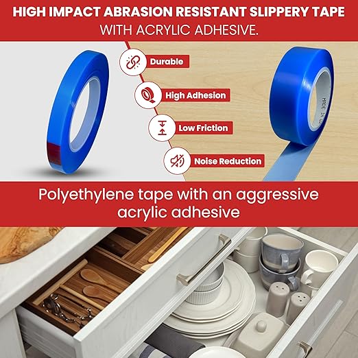 GGR Supplies T.R.U. UHMW High Impact Abrasion Resistant Slippery Tape with Acrylic Adhesive. 36 Yards (1.5" (38mm))