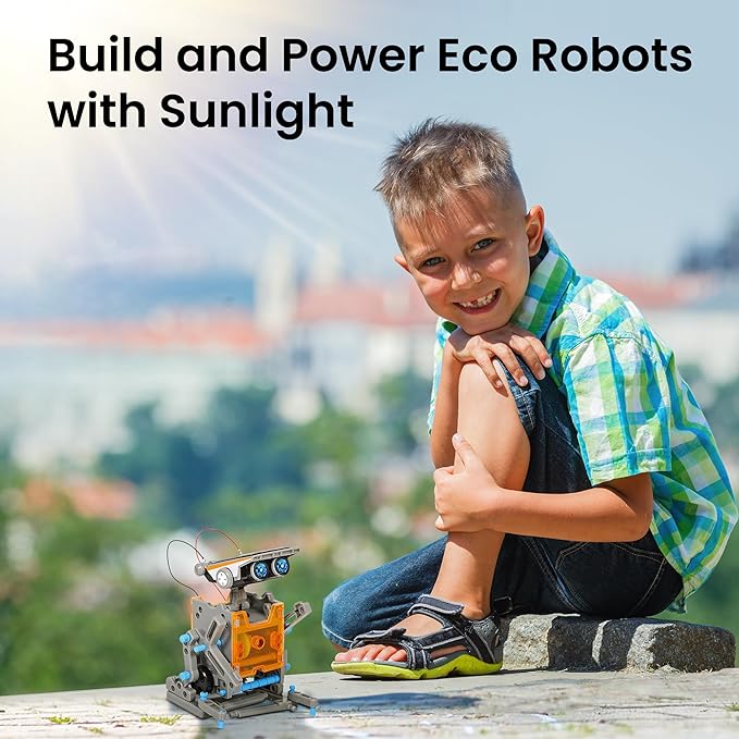 Sillbird 12-in-1 Solar Robot Building Kit STEM Gift for Boys Aged 8-13, DIY Science Educational Robotic Toys for Kids Teens Birthday, Powered by The Sun with 190 Pieces