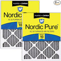 Nordic Pure 20x30x1 (Actual Size: 19 5/8 x 29 5/8 x 3/4) Furnace Air Filters MERV 10 Pleated Plus Carbon 2 Pack