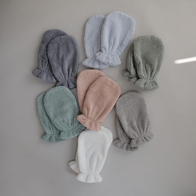 mushie Baby Bath Mitt | Organic Cotton | Pack of 2 (Blush)