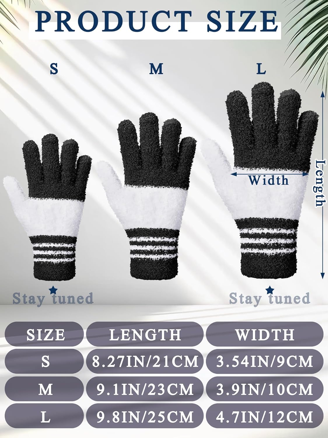 Patelai 3 Pairs Microfiber Plant Dusting Gloves Leaf Cleaning Gloves for Indoor Plants, Blinds, Furniture, House(Medium,Black, Dark Blue, Gray)